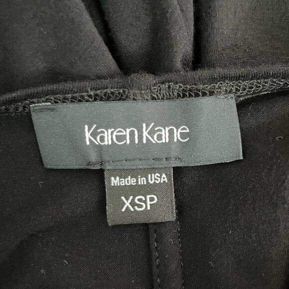 Karen Kane Relaxed Fit Black A-Line Mini Dress Long Sleeve Scoop Neck Petite XS - Picture 5 of 15